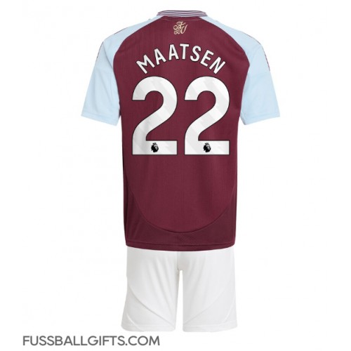 Aston Villa Ian Maatsen #22 Fußballbekleidung Heimtrikot Kinder 2024-25 Kurzarm (+ kurze hosen)